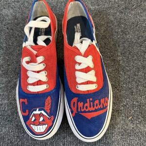 Mossimo Cleveland Indians Custom Painted Canvas Sneakers Shoes Women's 8 EUC